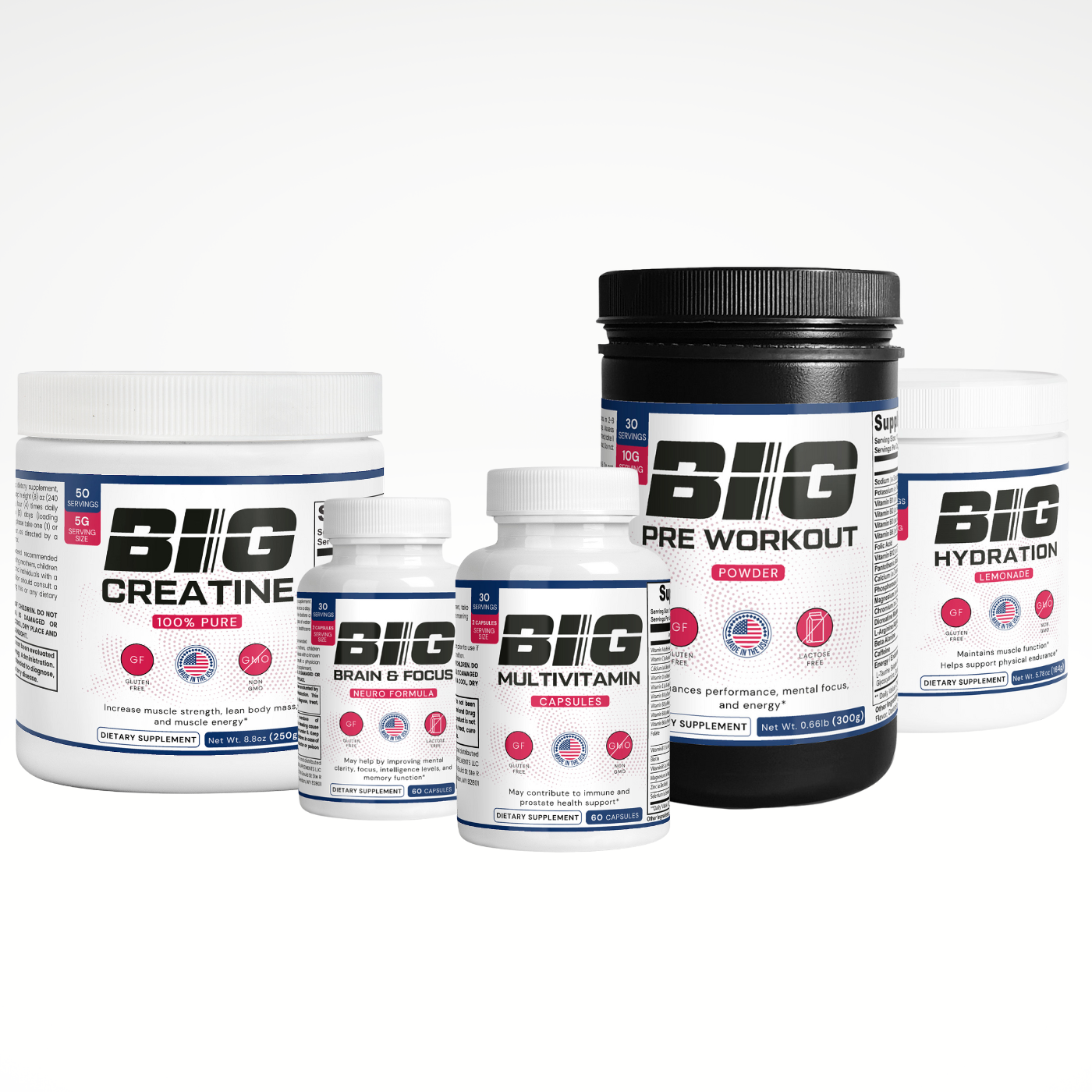 BIG TRAINING (Creatine, Brain & Focus, Multivitamin, Hydration, Pre-Workout)